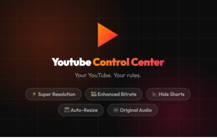 YouTube Control Center interface preview